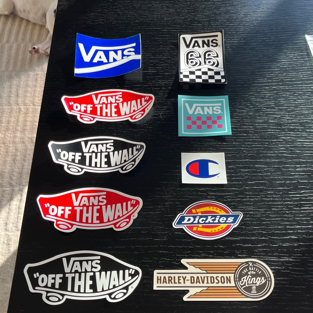 New Vans, Dickies, Champion, Harley Davidson - 10 Stickers Assortment (Pack K)